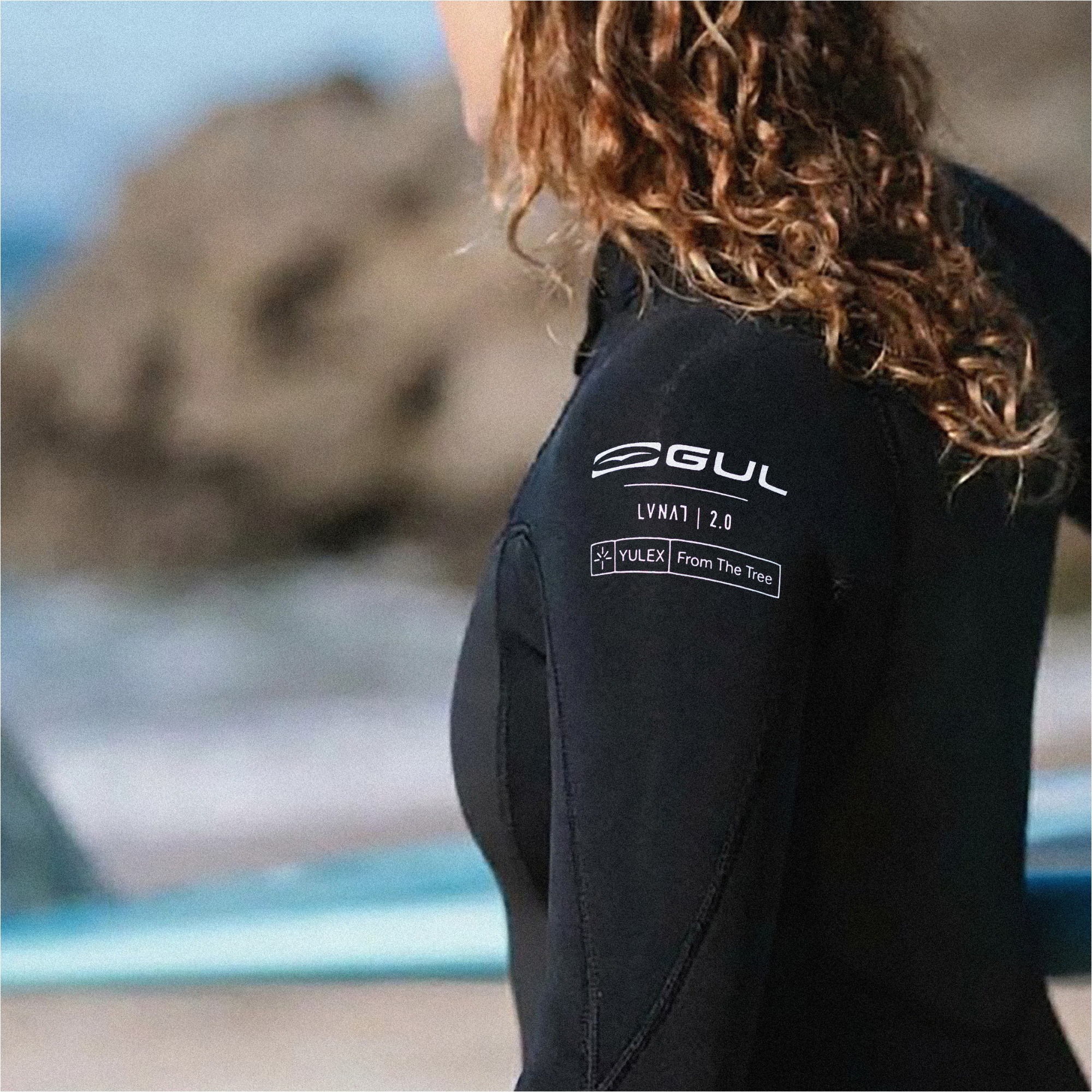 2026 Gul Dame Yulex Luna7 2mm Front Zip Forårsdragt Våddragt LA4304-BKBK - Black